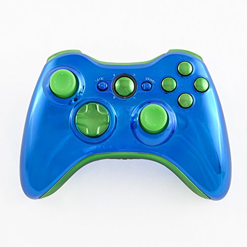 Син и Зелен Хром Комплект от Детайли контролер за Xbox 360