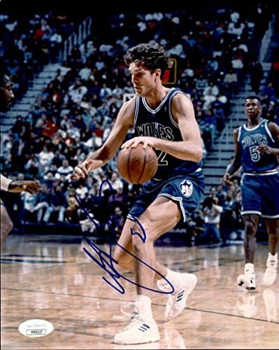 Кристиан Леттнер Минесота Тимбъруулвс Подписа / Auto 8x10 Снимка JSA 160829 - Снимки на НБА с автограф