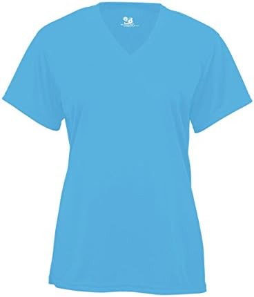 Страхотна Базова Майк Badger Sport с V-образно деколте за жени и момичета, Униформи, Ежедневна Спортна тениска за тренировка (20 цвята)