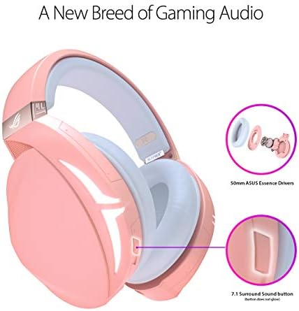 Детска слушалки ASUS ROG Strix Fusion 300 с виртуален съраунд звук 7.1 | Игрални слушалки с микрофон за КОМПЮТЪР, Playstation 4, Nintendo