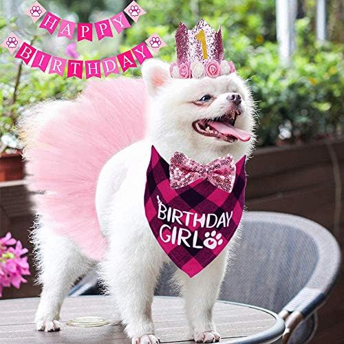 STMK Облекло за Момичета на рождения Ден на Кучето, Кърпа за рождения Ден на Кучето, Пола-Пакет за Момичета, Номер на Рожден Ден, Шапка