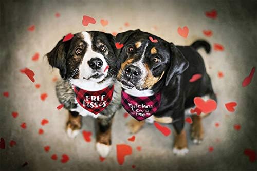 Кърпа за кучета в Деня на Св. Валентин - пакет от 2-те Сменяеми Клетчатых шалове за домашни любимци в Свети Валентин
