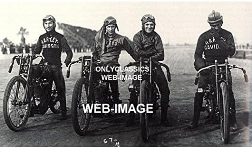 OnlyClassics 1919 Състезания с мотори Harley Davidson Ascot 8X12 Снимка Wrecking Crew Състезания отбор