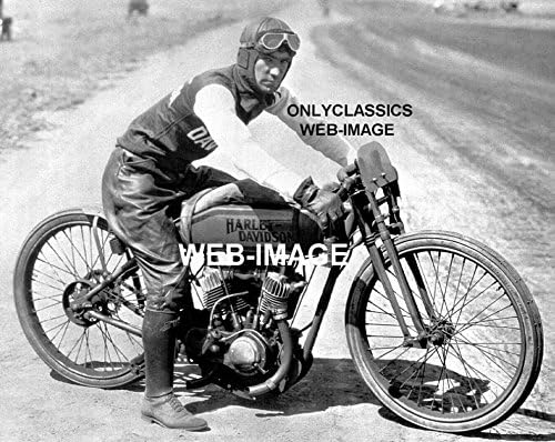 Само класика 1919 г. Мотоциклет Harley Davidson BOARDTRACK Racer Джим Дейвис 8X10 Снимка MOTORDOME