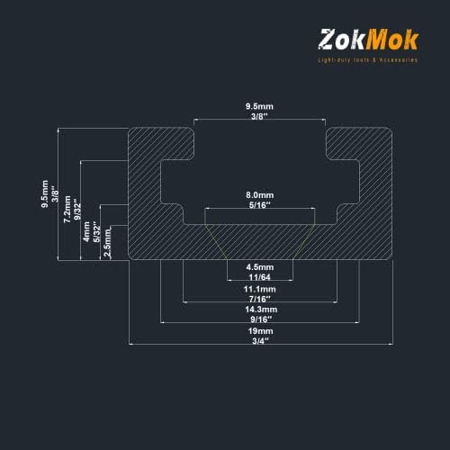 ZokMok Дървообработващи Т-образни направляващи 36 с винтове: 4 БР. Предварително пробити Универсални Алуминиеви Т-образни направляващи