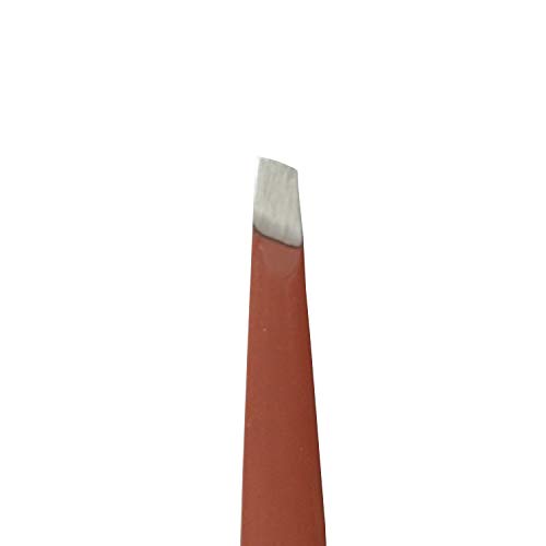 Точност Пинсети с наклонен връх, Професионална неръждаема стомана, Пинсети за вежди розов цвят, с блясък, Остър, Козметичен инструмент