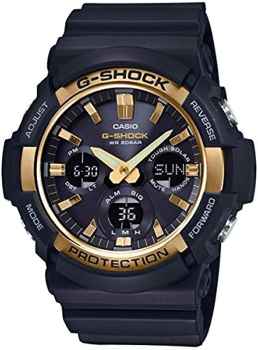Мъжки часовник Casio GAS100G-1A G-Shock Tough Solar, черен корпус от смола 55,1 мм /Алуминий