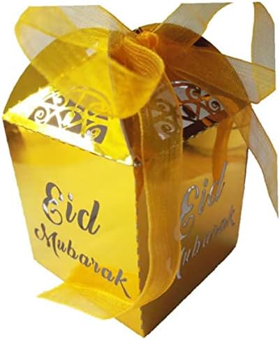 50шт Кутия шоколадови Бонбони Eid Mubarak, на Хартиен Подарък Пакет Eid Mubarak, Подарък Кутия За парти, Мюсюлмански Украса за Рамадан,