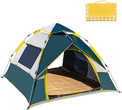 Палатка за 2 души, за къмпинг Непромокаеми Семейството Къмпинг Палатки с Подложка за Пикник и чанта за носене, Быстросъемная Двупластова