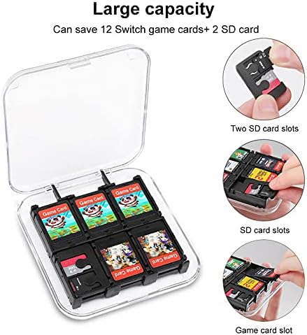 Калъф за съхранение слот за карти с Флага Пуерто-Рико, Твърд Защитен Органайзер За Nintendo Switch (Прозрачна обвивка с 12 Слота)