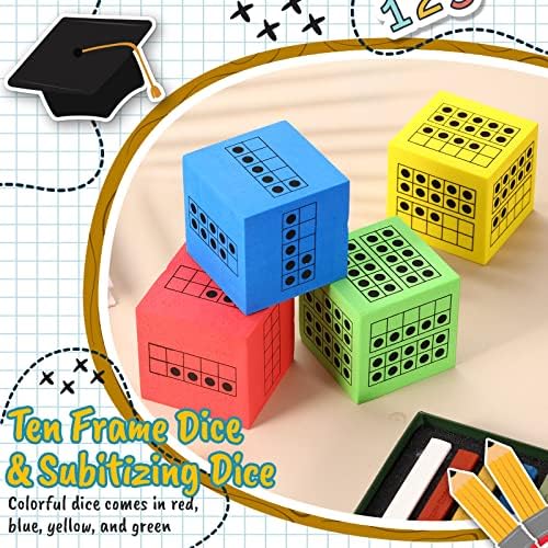 20 Бр Десятирамные Кубчета Големи Полистирен Кубчета за практикуване на математиката в класната стая, за да проверите за занимания в