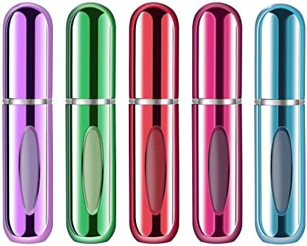 Флакон-спрей парфюм Yamadura, 5 мл, Преносим Мини-Спрей за Еднократна употреба, Аксесоари за Пътни бутилки-пръскачка (5 опаковки, Лилаво, Червено, Розово-Червено, зелено, ?