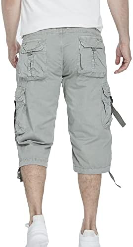 Мъжки къси Панталони-карго DONGD 3/4 Свободно, Намаляване, Панталони Капри с Дължина Под Коляното, Къси Панталони-cargo