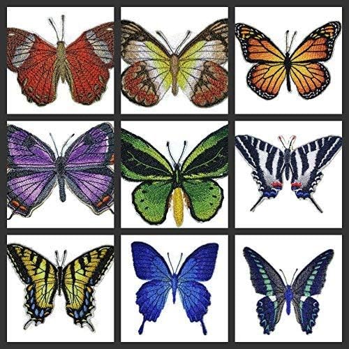Обичай и уникални, Невероятни цветни пеперуди [Лястовича опашка на Зебра], Бродирани желязо нашивке [5,5 x 2,92] Произведено в САЩ]