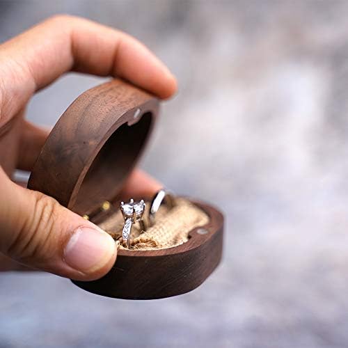 Кутия за годежни пръстени, Дървена кутия за пръстени за сделки, Селски г-Н и г-жа Нарязани на Годежен Пръстен, Подарък за Притежателя