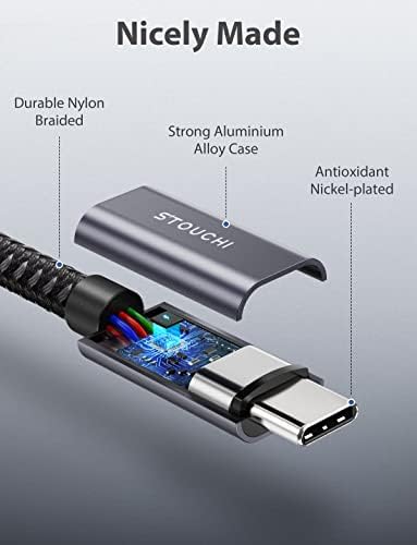 Удлинительный кабел Stouchi USB C дължина 1 метър/0,3 м, удлинительный кабел PSVR2 Type C 3.1 за бързо зареждане и трансфер на аудио данни от мъжете, за жената, за Galaxy S22, iPad Mini, MacBook A