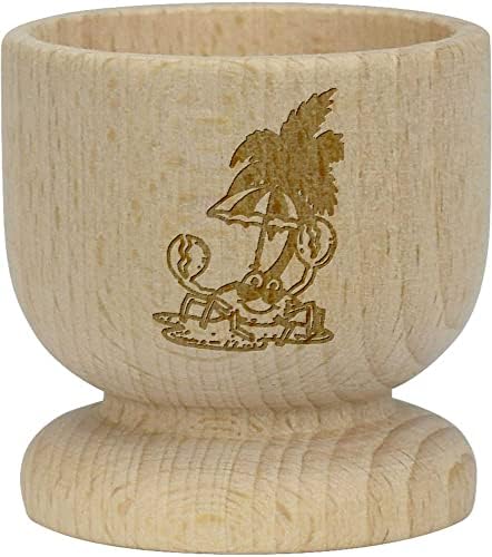 Дървена чаша за яйца Azeeda Тропически остров рак (EC00023130)