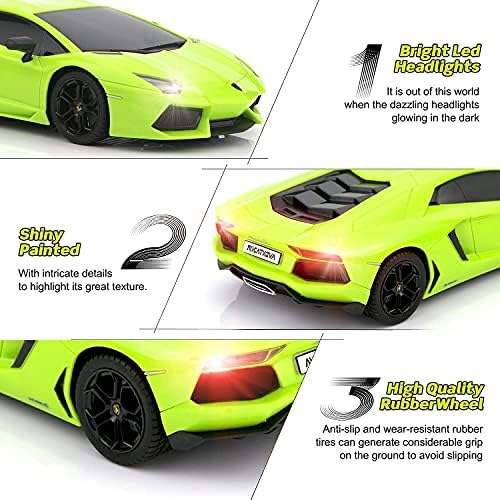 QUN ФЪН 2,4 G, Радио-управляеми коли 1:18, Съвместими за Lamborghini Aventador Coupe, Автомобил с дистанционно управление, Оригиналният