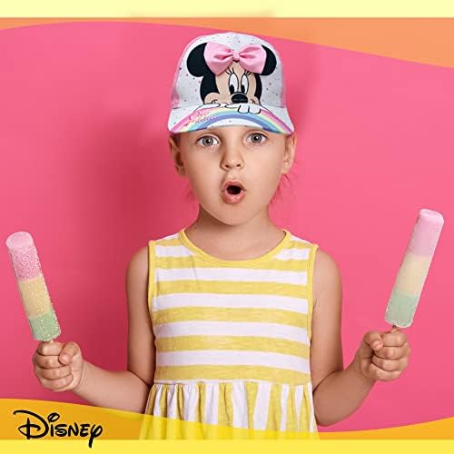 Розова бейзболна шапка на Disney Minnie Mouse за малки момичета на Възраст 2-4 години - Регулируема закопчалка от велкро (розово / бяло)